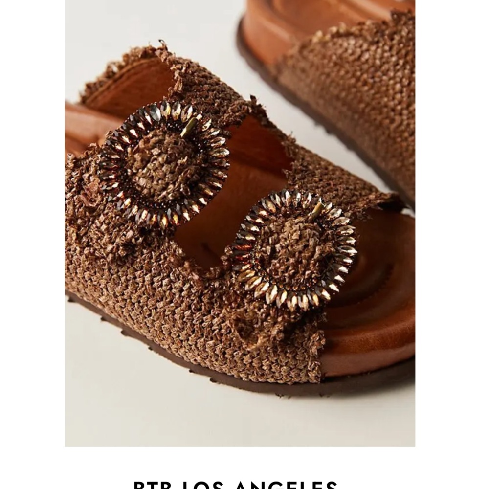 Chic Brown Beaded Women's Sandals NEW